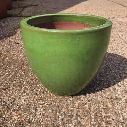 GLAZED EGG POT PLANTER – AVOCADO