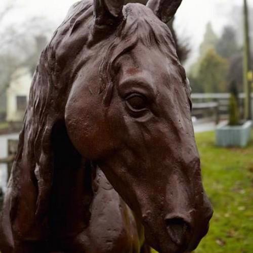 CAST IRON LIFESIZE PROUD HORSE STATUE