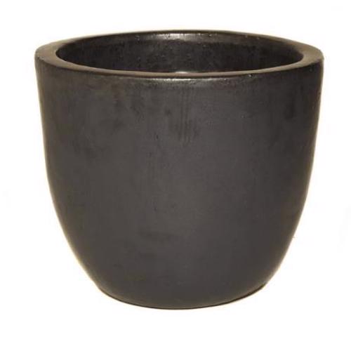 GLAZED EGG POT PLANTER – CHARCOAL