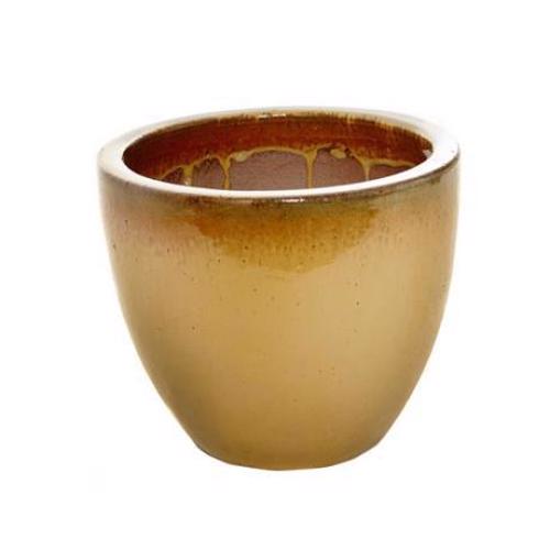 GLAZED EGG POT PLANTER – GOLD