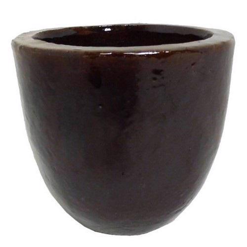 GLAZED EGG POT PLANTER – BROWN