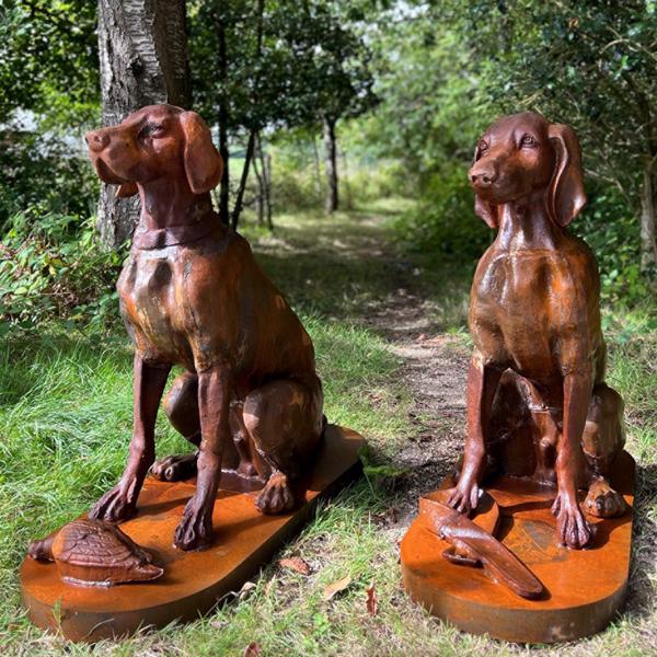 CAST IRON DEVOTED DOGS – PAIR STATUE