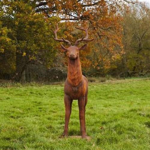 CAST IRON MAJESTIC STAG STATUE