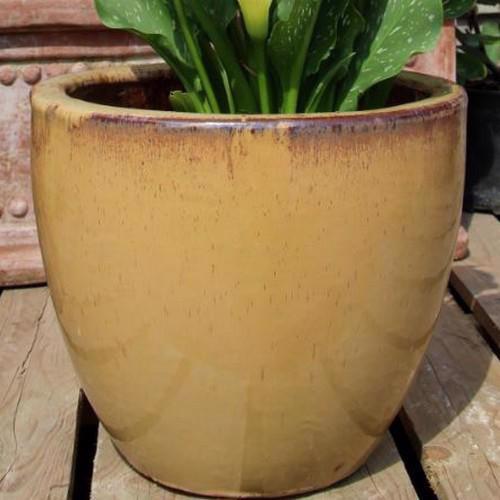 GLAZED EGG POT PLANTER – GOLD